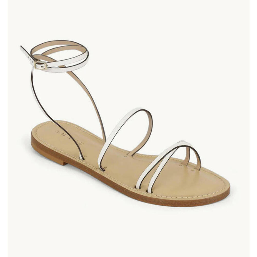Amanu Women's White Leather Constantia Sandals Size EU 36 US 6